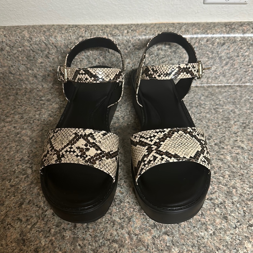 Snake print sandals